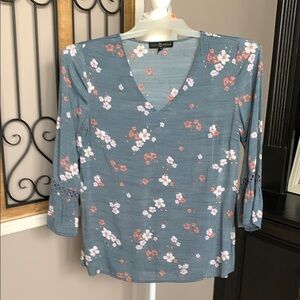 Fred David Floral 3/4 Sleeve Top